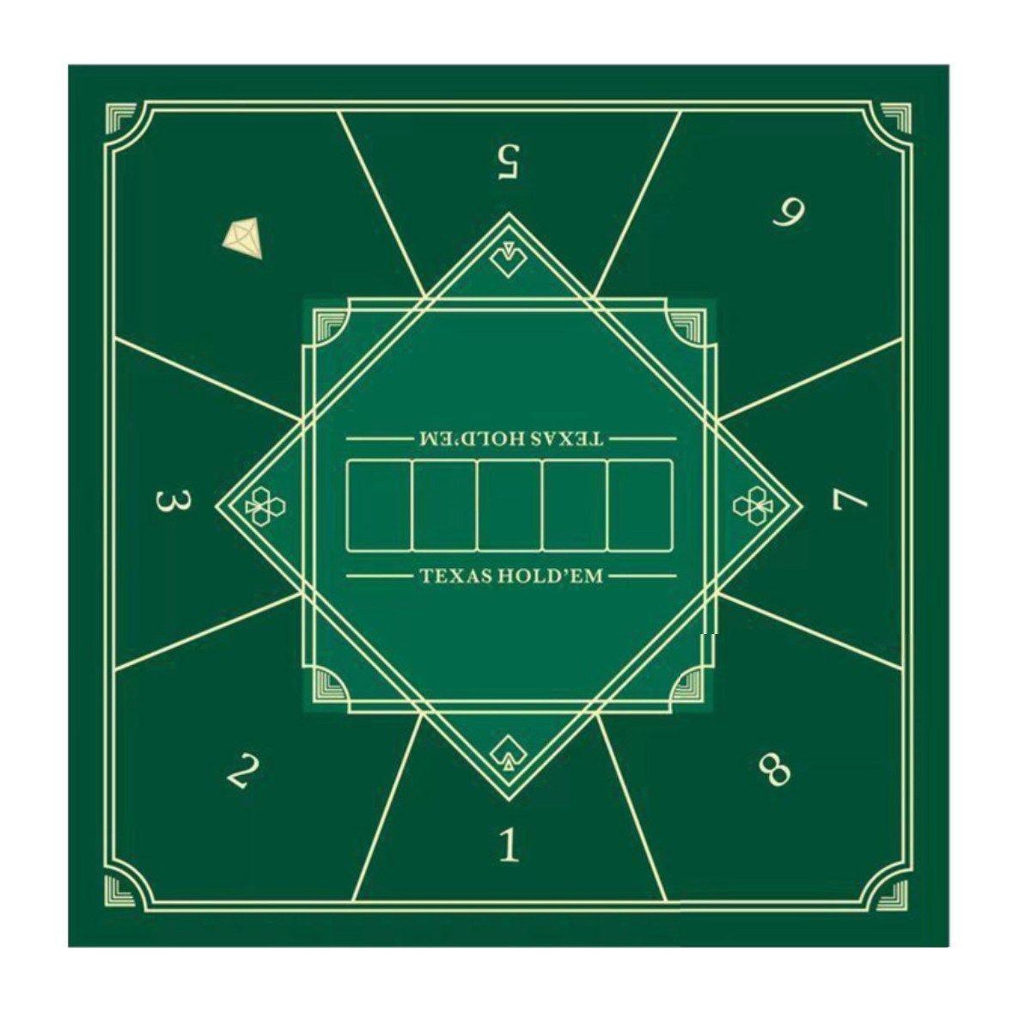 DE FAUGERES Tapis de poker  vegas  83x83cm vert