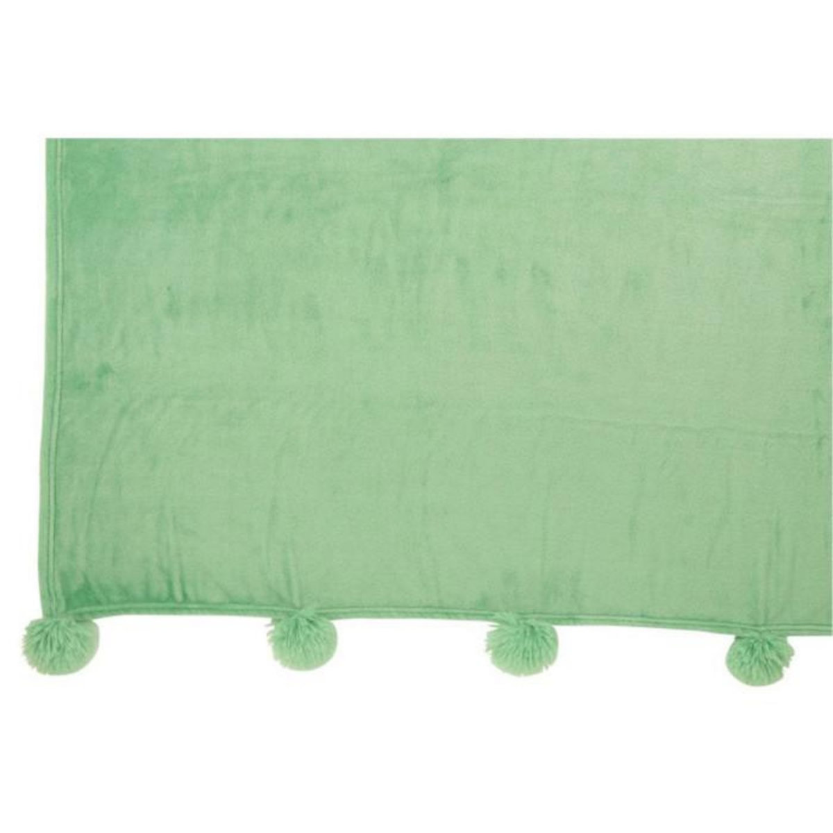 Paris Prix Plaid Déco à Pompons  Polyes  130x170cm Vert Vif