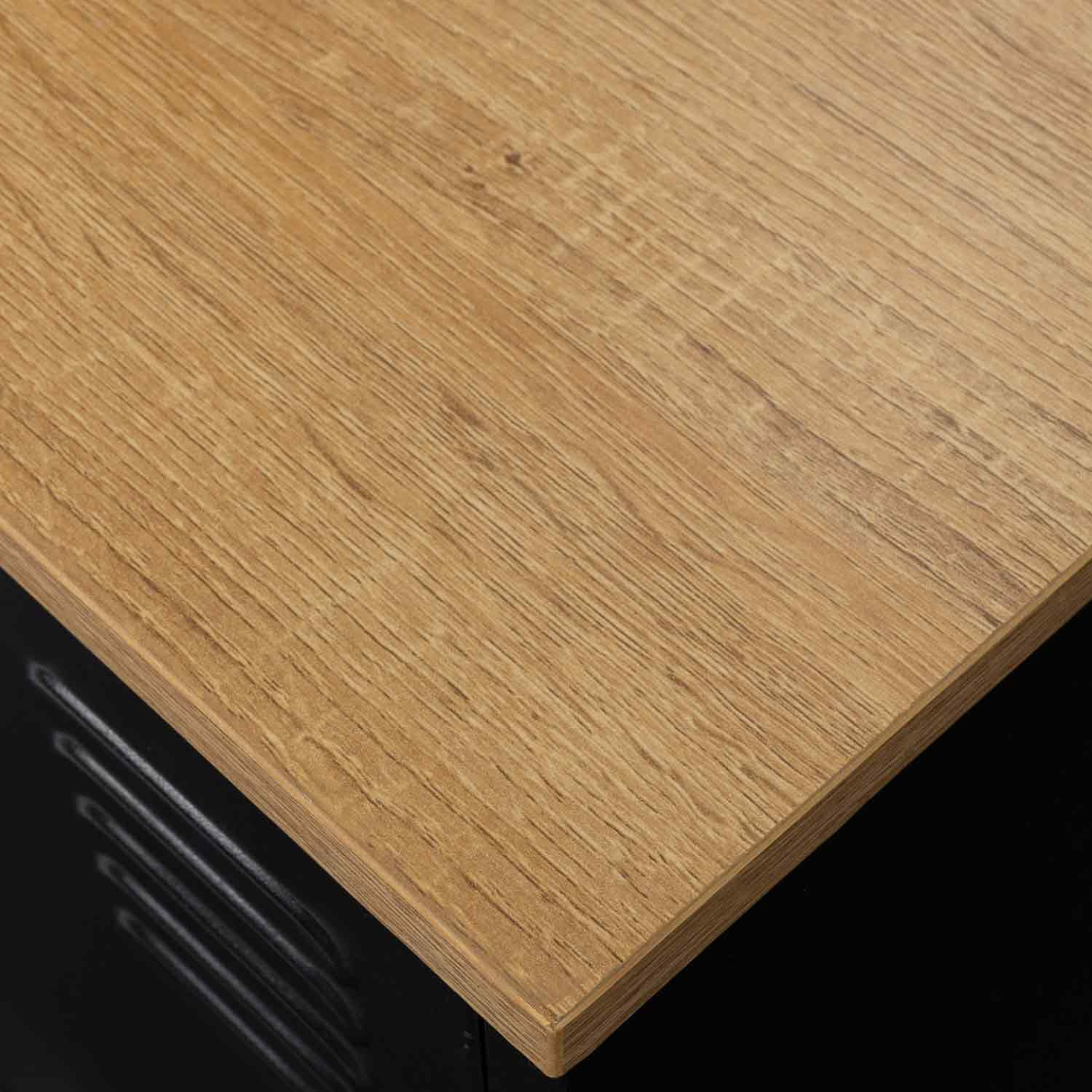 Voir la diapositive 6 : ID MARKET Table de chevet ester 1 porte métal noir plateau façon hêtre design industriel