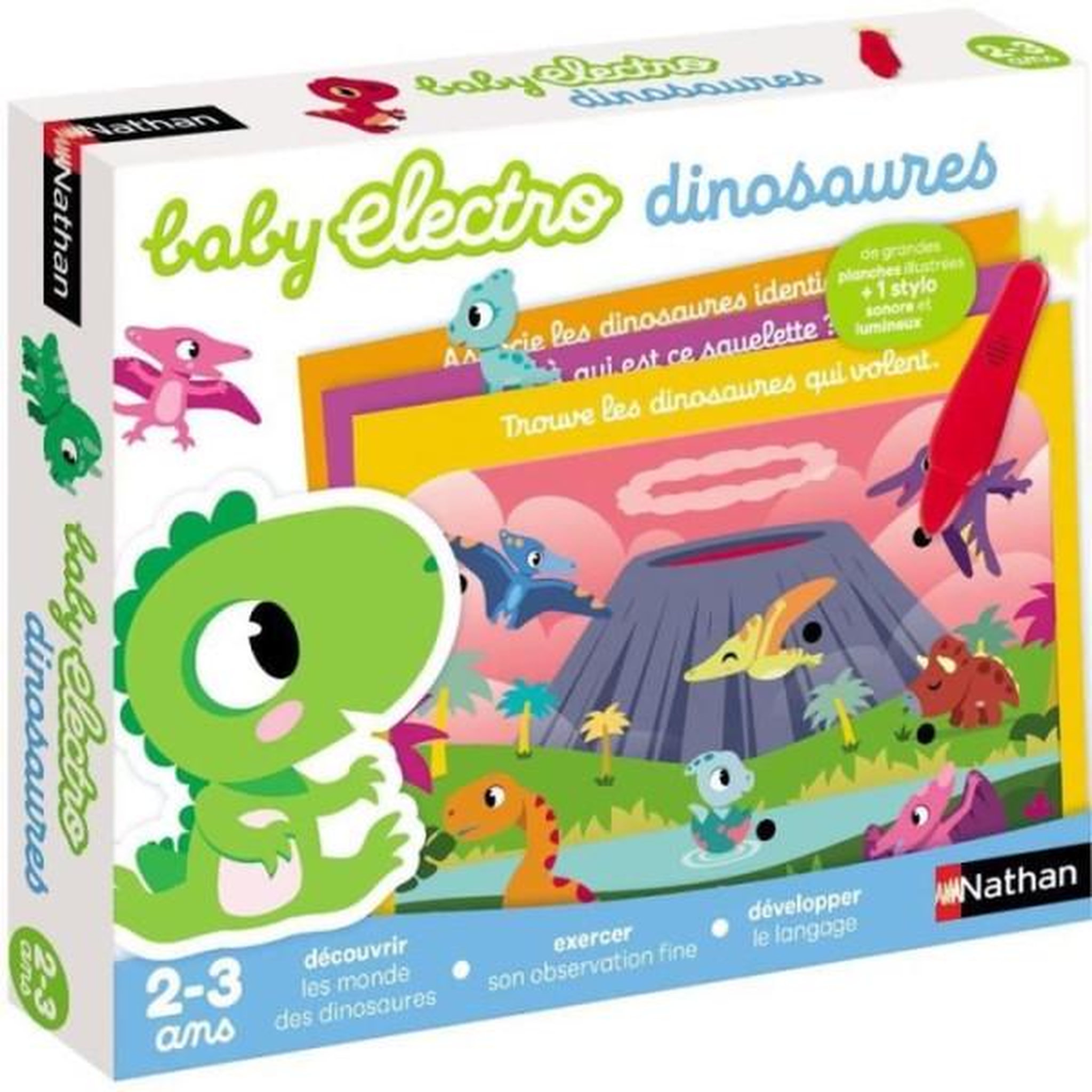 Voir la diapositive 3 : Nathan Jeu éducatif électronique - NATHAN - Baby Electro - Dinosaures - 2 ans - Intérieur