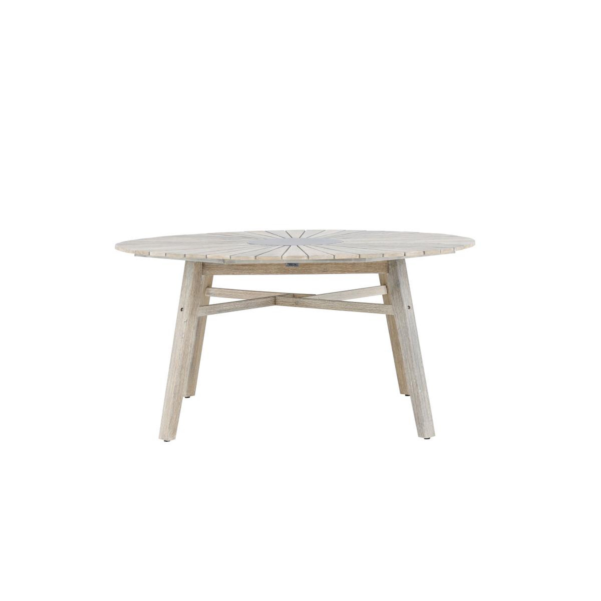 Voir la diapositive 2 : Paris Prix Table de jardin ronde en acacia  rives  150cm blanc