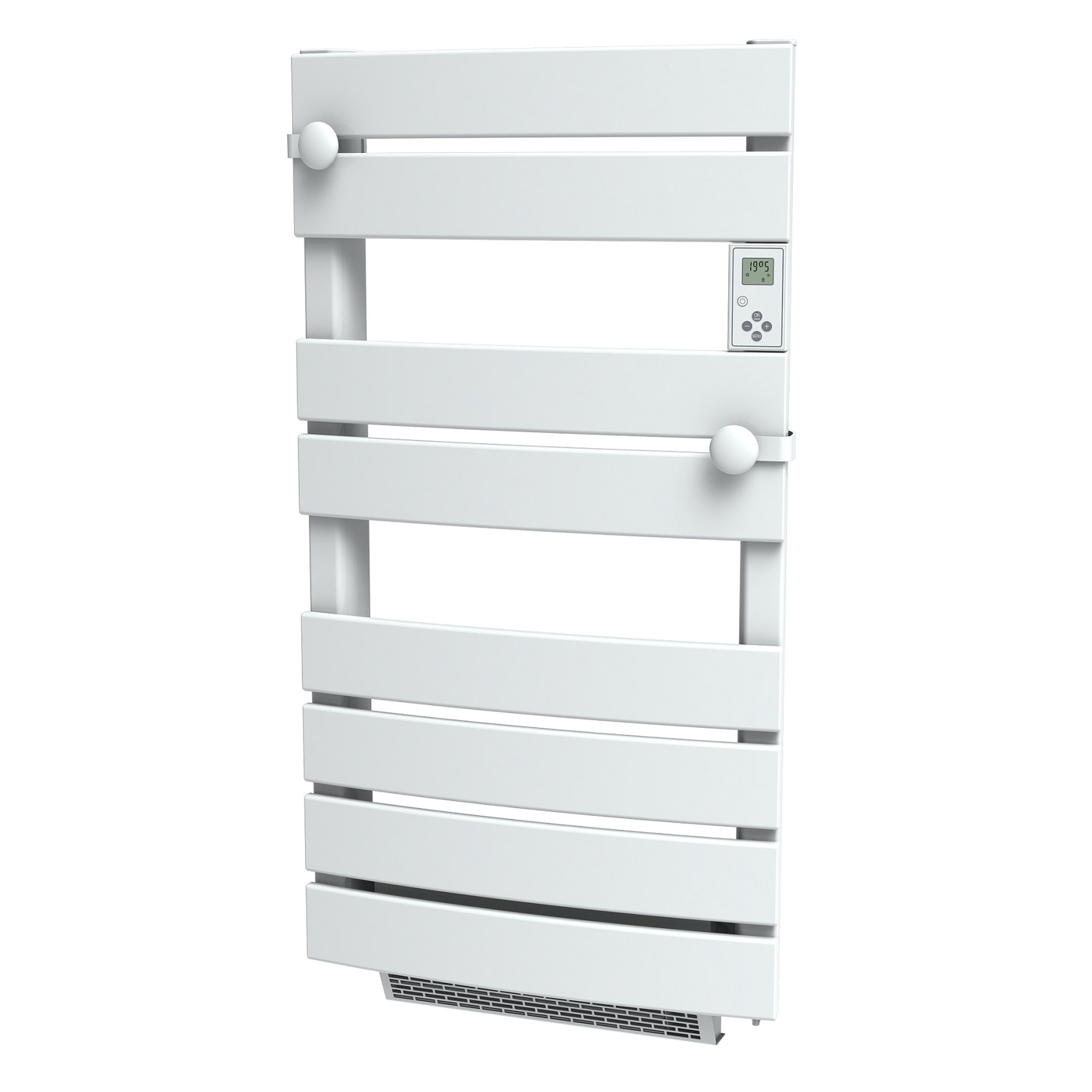 Voir la diapositive 2 : CARRERA Sèche-serviettes électrique lames plates 750W avec soufflerie 1000W - sans fluide