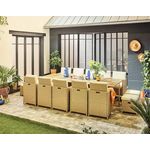 BEST MOBILIER Cuba – salon de jardin encastrable en résine tressé beige - 14 places - coussins beige + housse de protection. Coloris disponibles : Beige