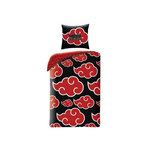 NARUTO Parure de lit - NARUTO - Akatsuki - Microfibre - 1 housse de couette 140 x 200 cm + 1 taie 63 x 63 cm