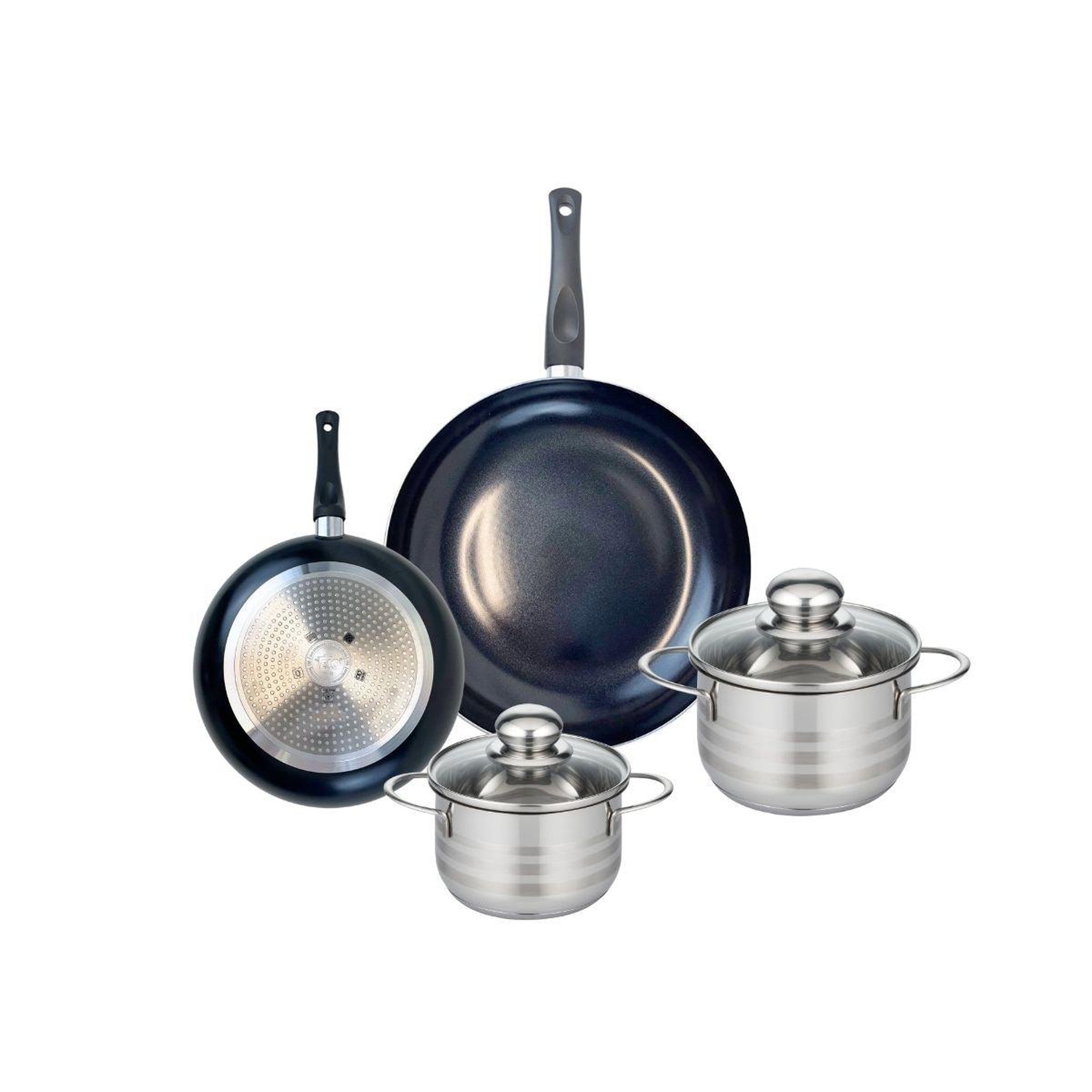 ELO Ensemble de 2 poêles de cuisson 20 et 28 cm et 2 faitouts 14 et 16 cm elo prima brillant