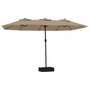 Voir la diapositive 2 : VIDAXL Parasol a double tete taupe 449x265 cm