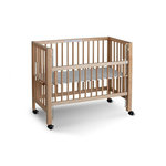 TISSI Lit bébé à barreaux cododo Maxi Boxspring en hêtre massif naturel 50x90 cm