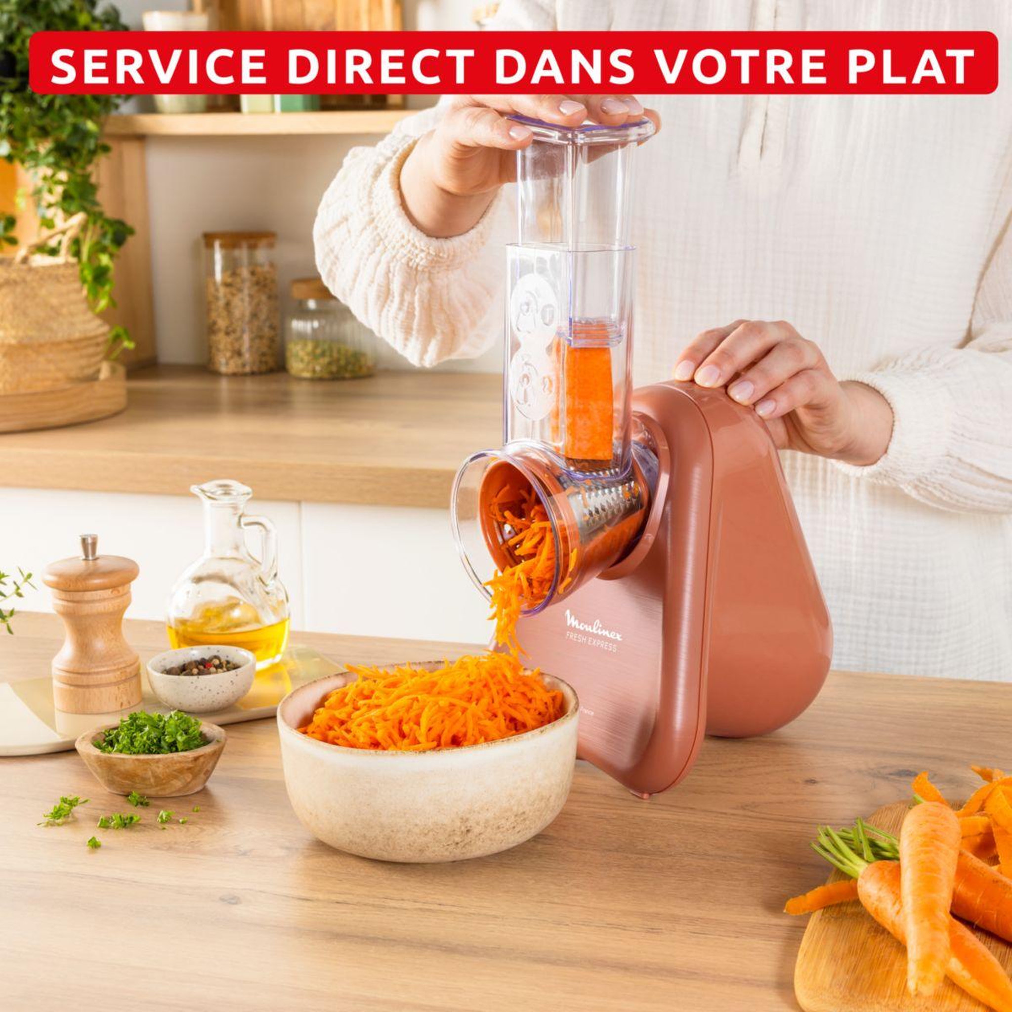 Voir la diapositive 3 : MOULINEX Rapeur trancheur fresh express dk853je0