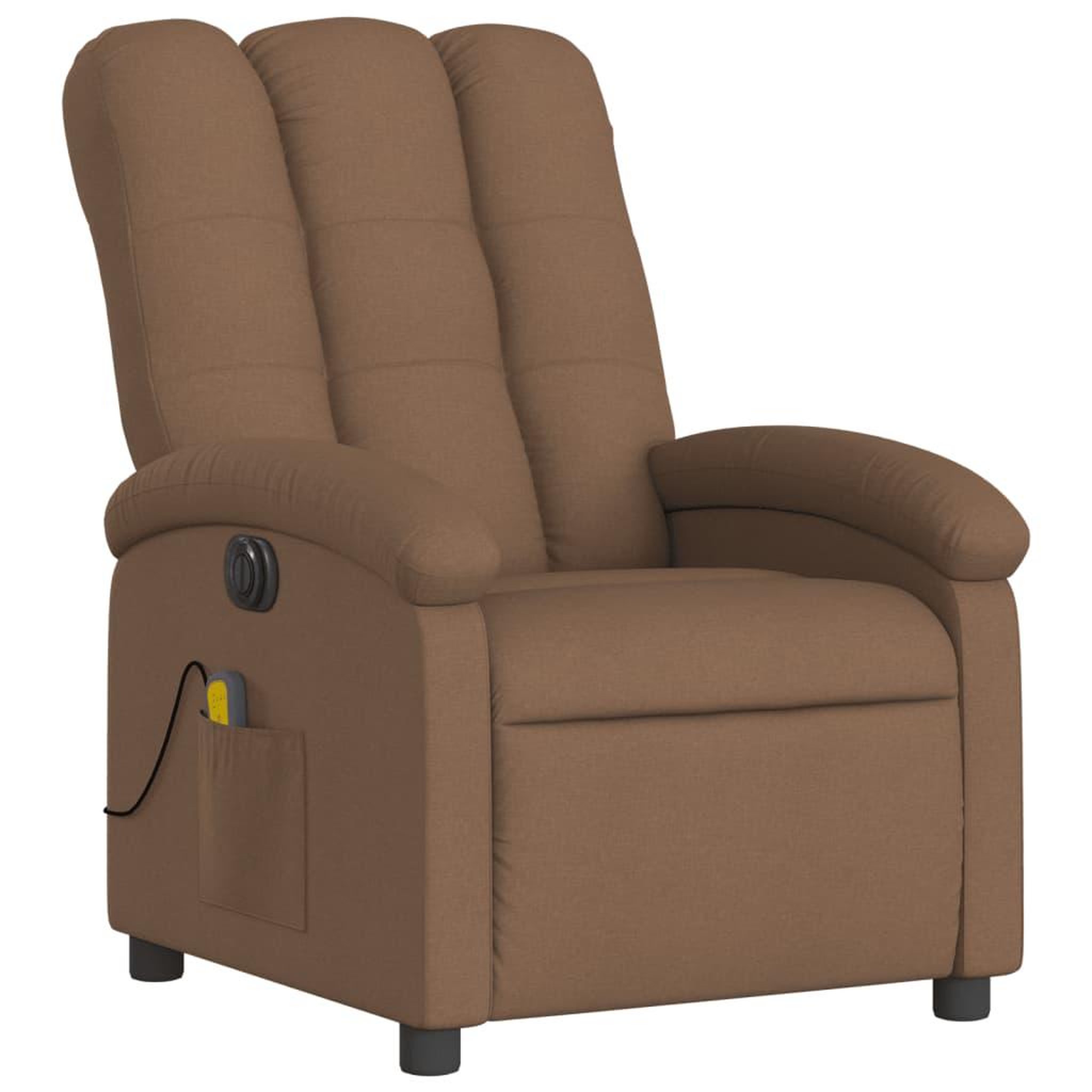 Voir la diapositive 4 : VIDAXL Fauteuil inclinable de massage electrique marron tissu