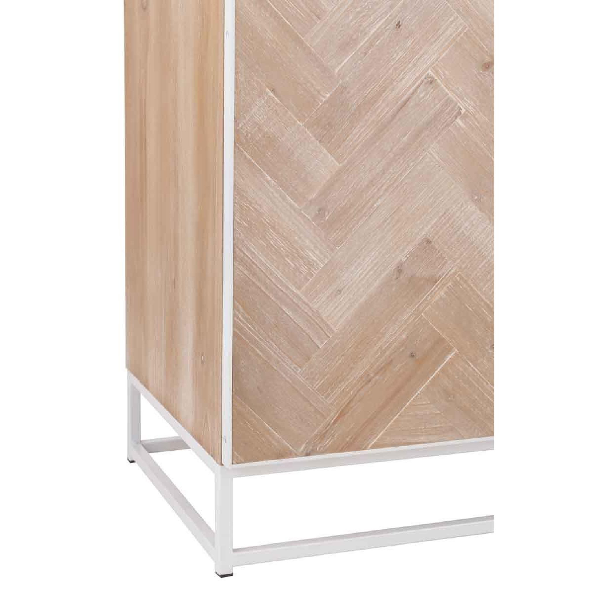 Voir la diapositive 5 : J-LINE Armoire 2 portes  miraza  185cm naturel & blanc