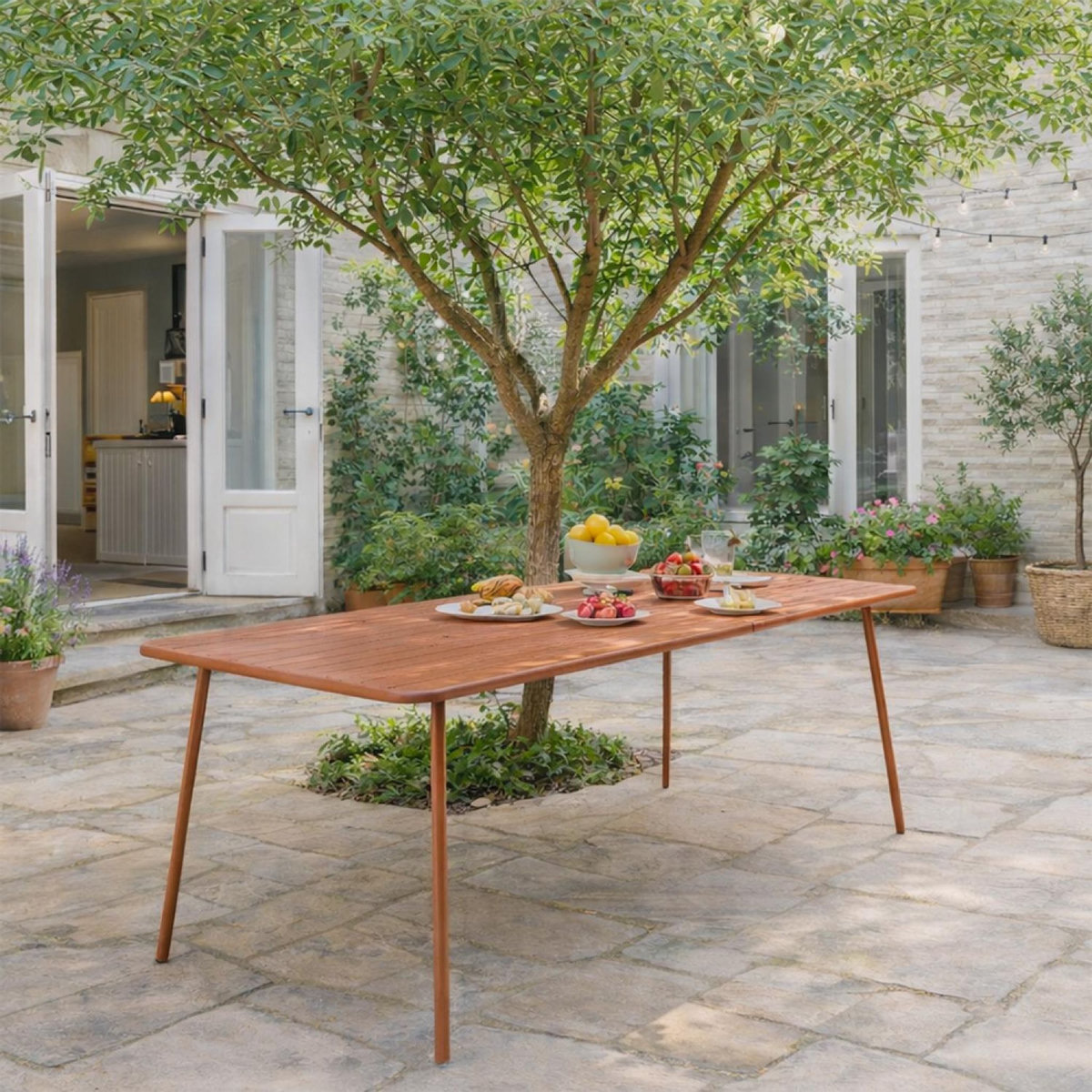 CONCEPT USINE Table de jardin 6 places 160cm terracotta BERGAME