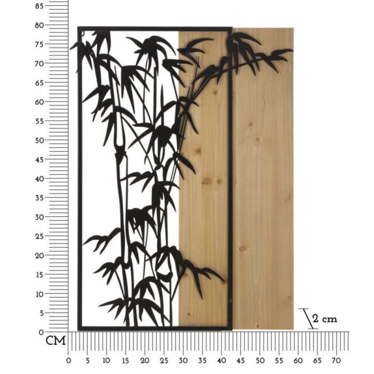 Paris Prix Décoration Murale Encadrée  Bambou  80cm Noir & Naturel