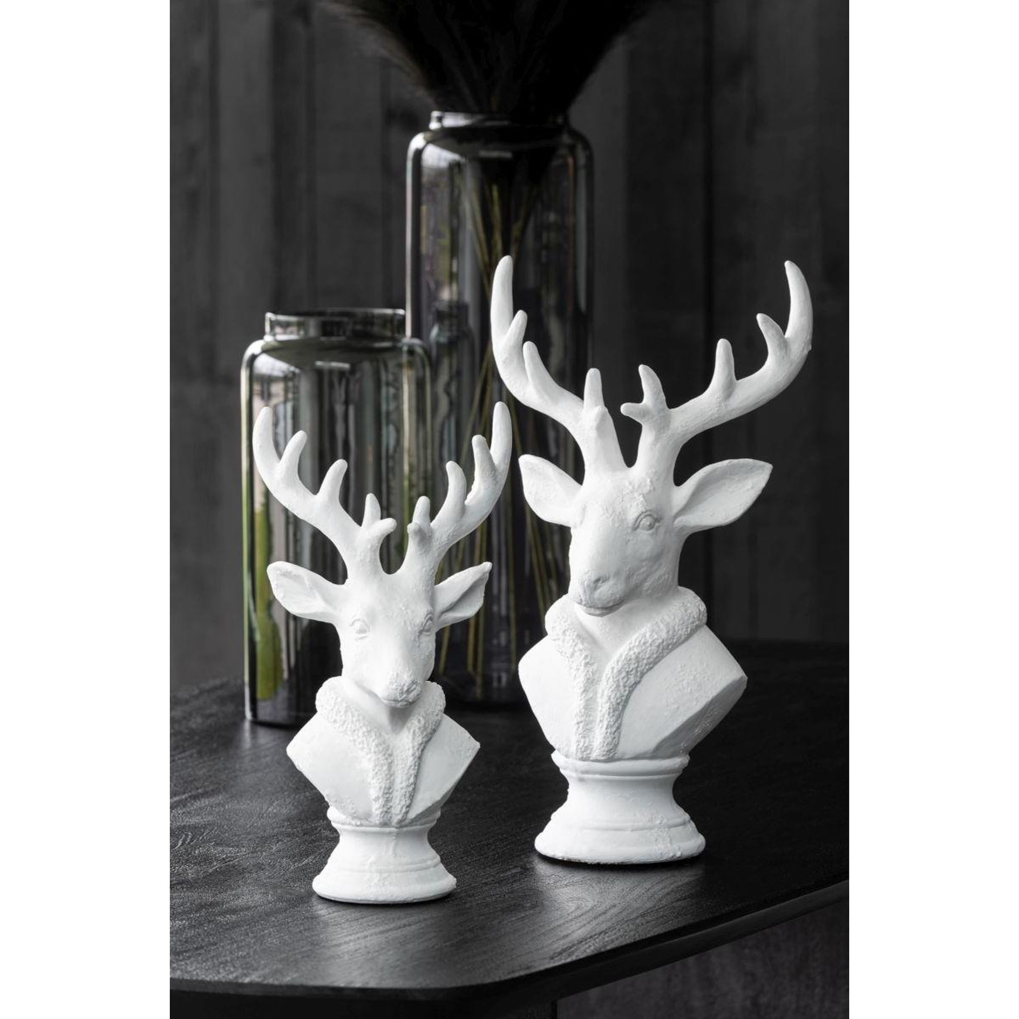 Voir la diapositive 6 : J-LINE Tête de cerf en résine  courchevel  38cm blanc