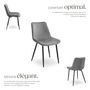 Voir la diapositive 3 : tectake Lot de chaises rembourrées aspect velours gris Lot de 4