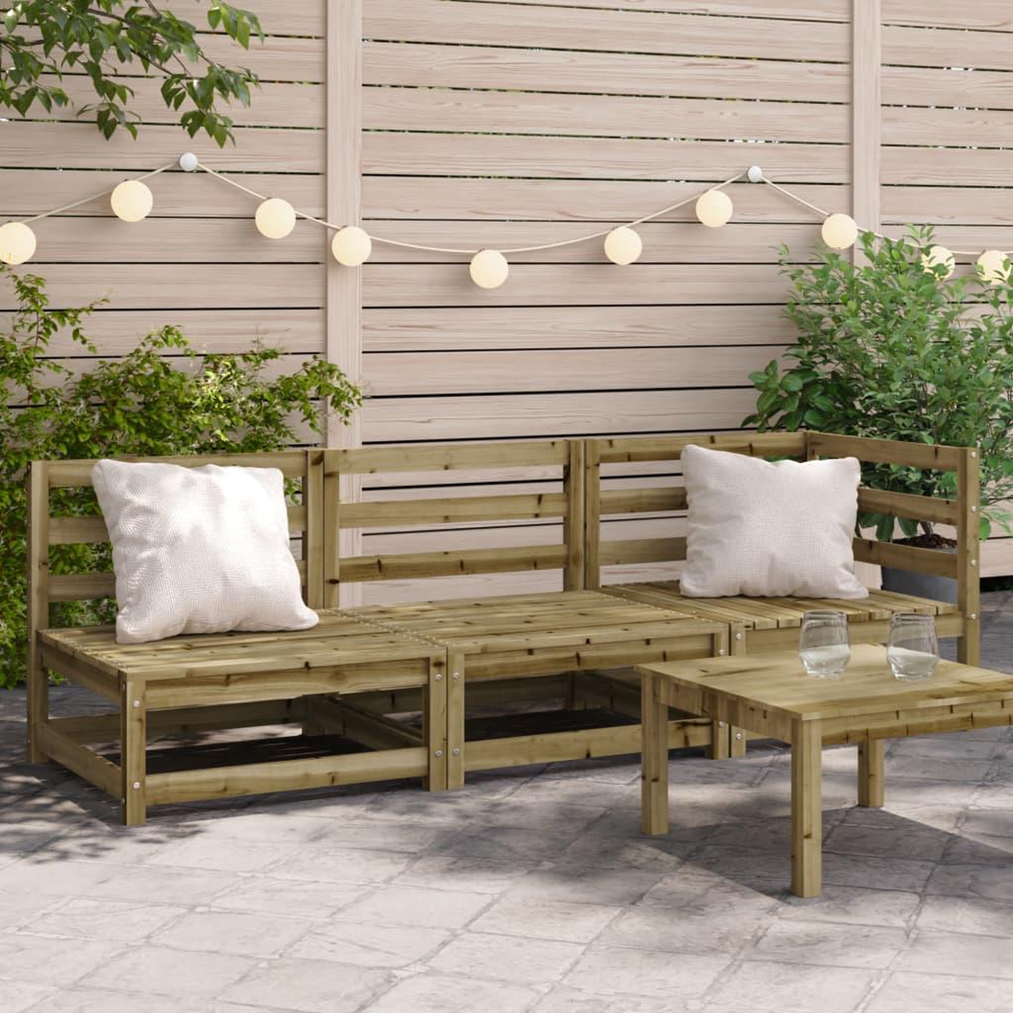 VIDAXL Canape de jardin 3 places bois de pin impregne