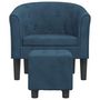 Voir la diapositive 3 : VIDAXL Fauteuil avec repose-pied bleu fonce velours