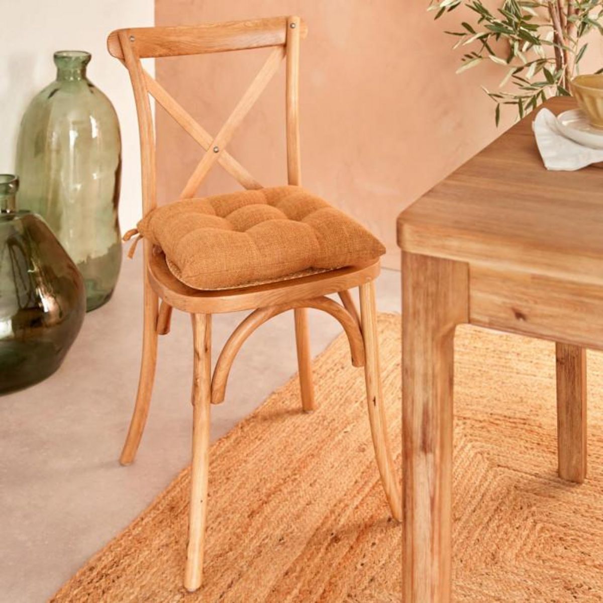 ATMOSPHERA Galette de Chaise  Clem  38x38cm Cannelle