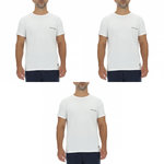 PIERRE CARDIN Lot de 3 T-shirts homme en coton uni col rond imprimé poitrine. Coloris disponibles : Blanc