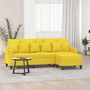 Voir la diapositive 1 : VIDAXL Canape a 3 places avec repose-pieds Jaune clair 180 cm Tissu