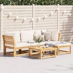 VIDAXL Salon de jardin avec coussins 5 pcs Bois d'acacia solide