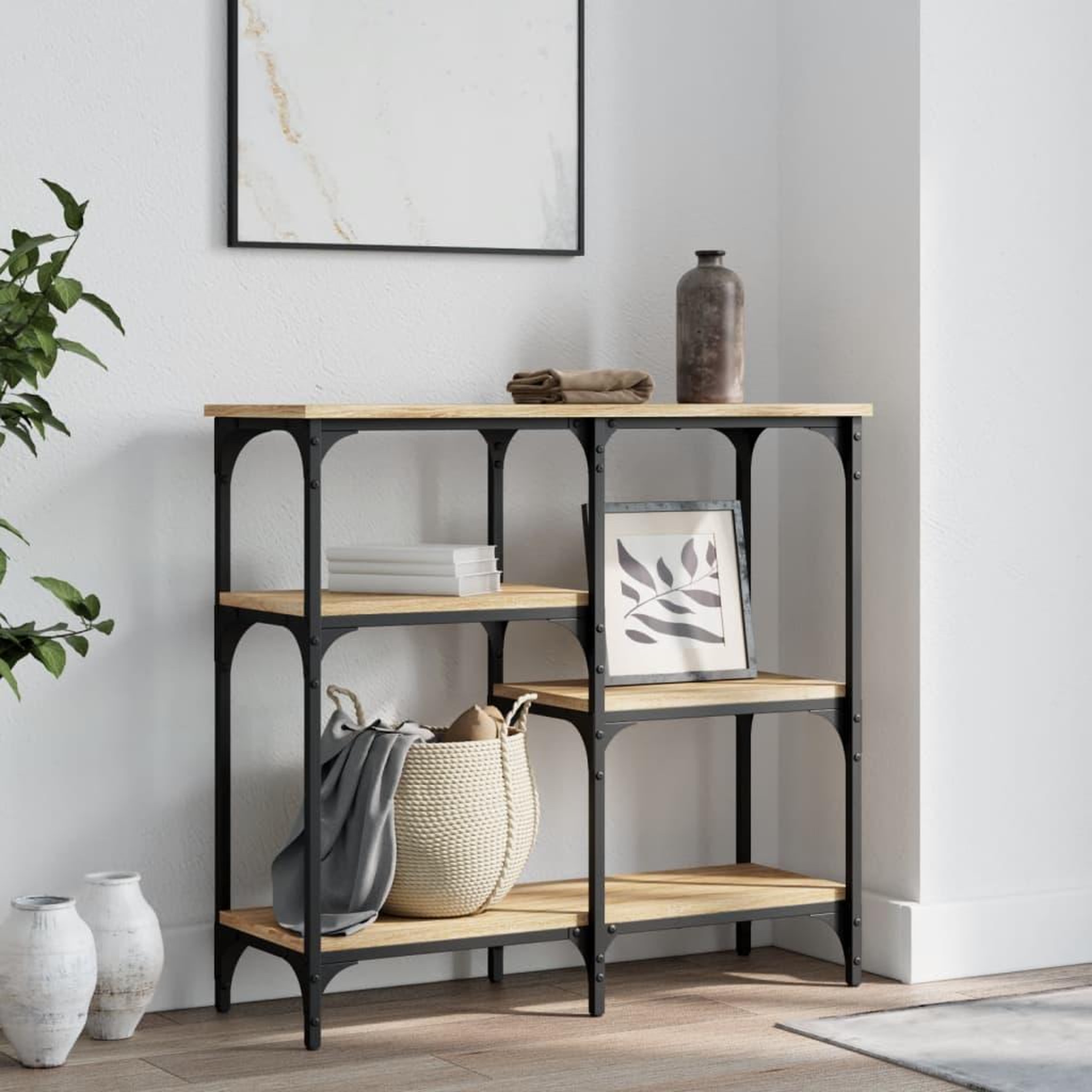 VIDAXL Table console chene sonoma 80x29x75 cm bois d'ingenierie