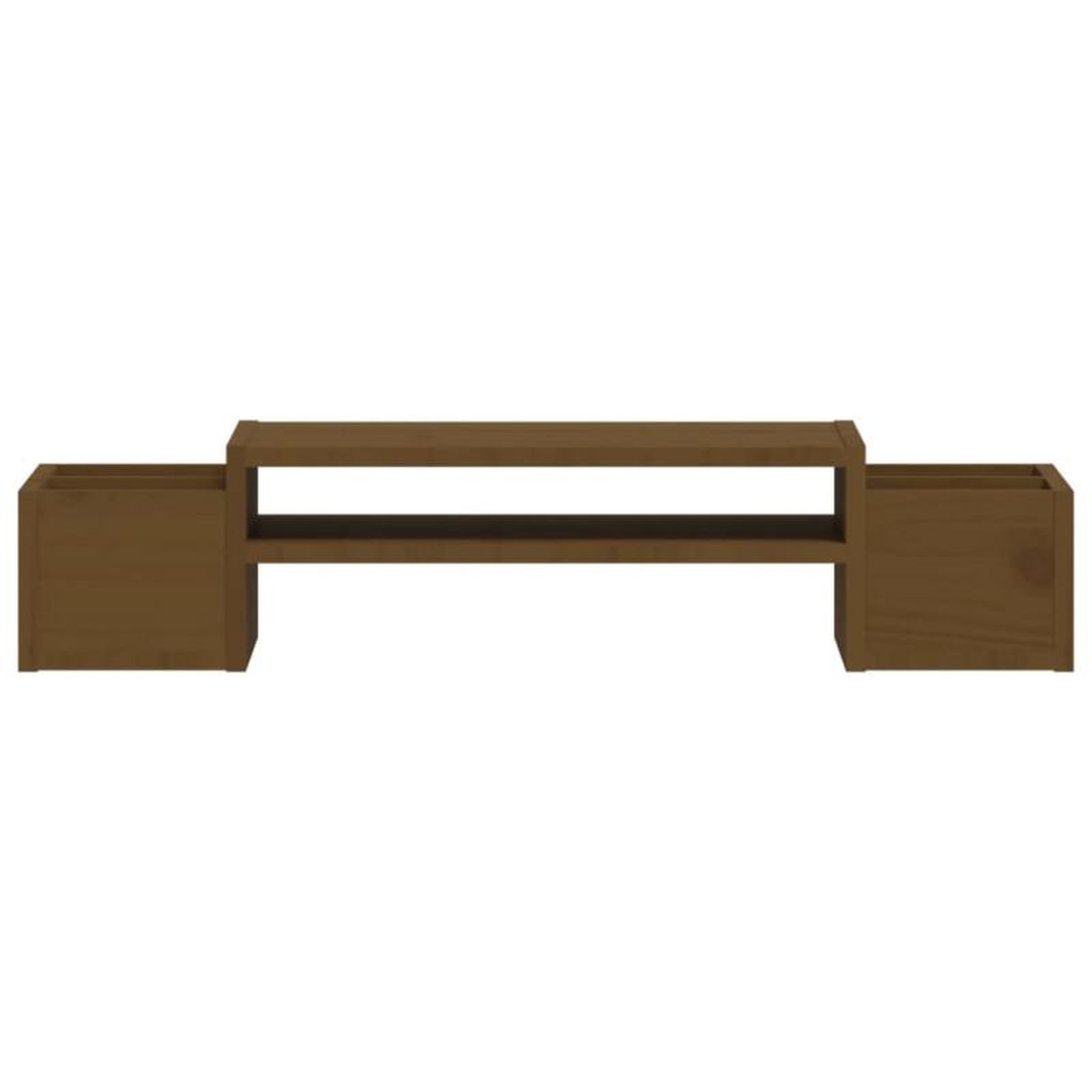 Voir la diapositive 5 : VIDAXL Support de moniteur Marron miel 70x27,5x15cm Bois de pin solide