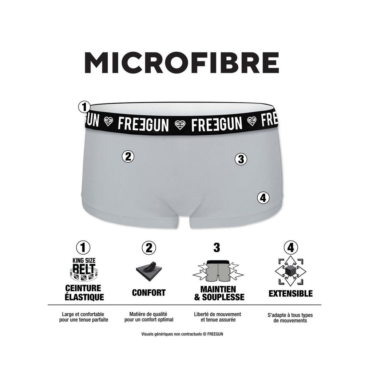 FREEGUN Lot de 4 Shortys fille Miss Freegun