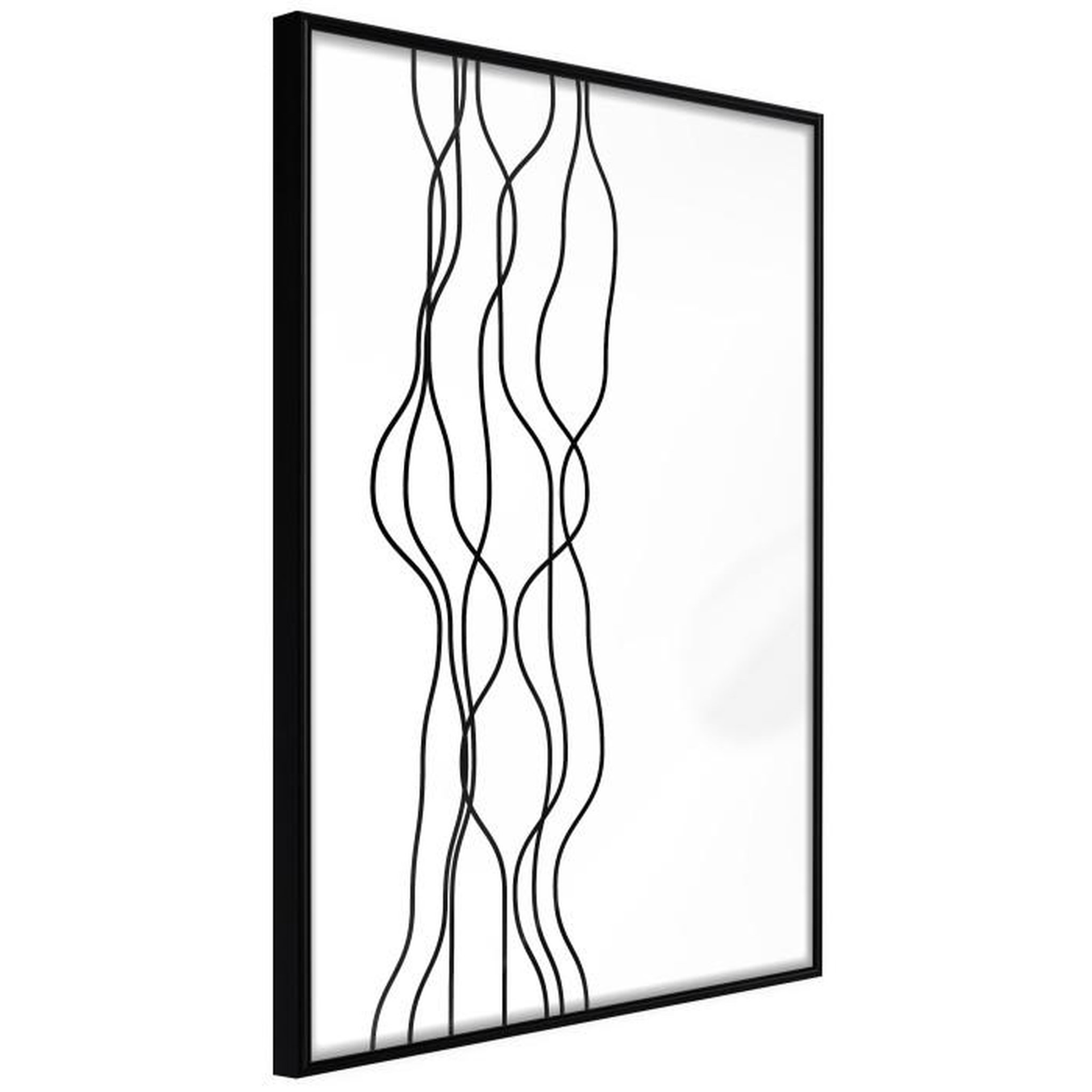 Paris Prix Affiche Murale Encadrée  Wavy Lines. Coloris disponibles : Noir, Jaune
