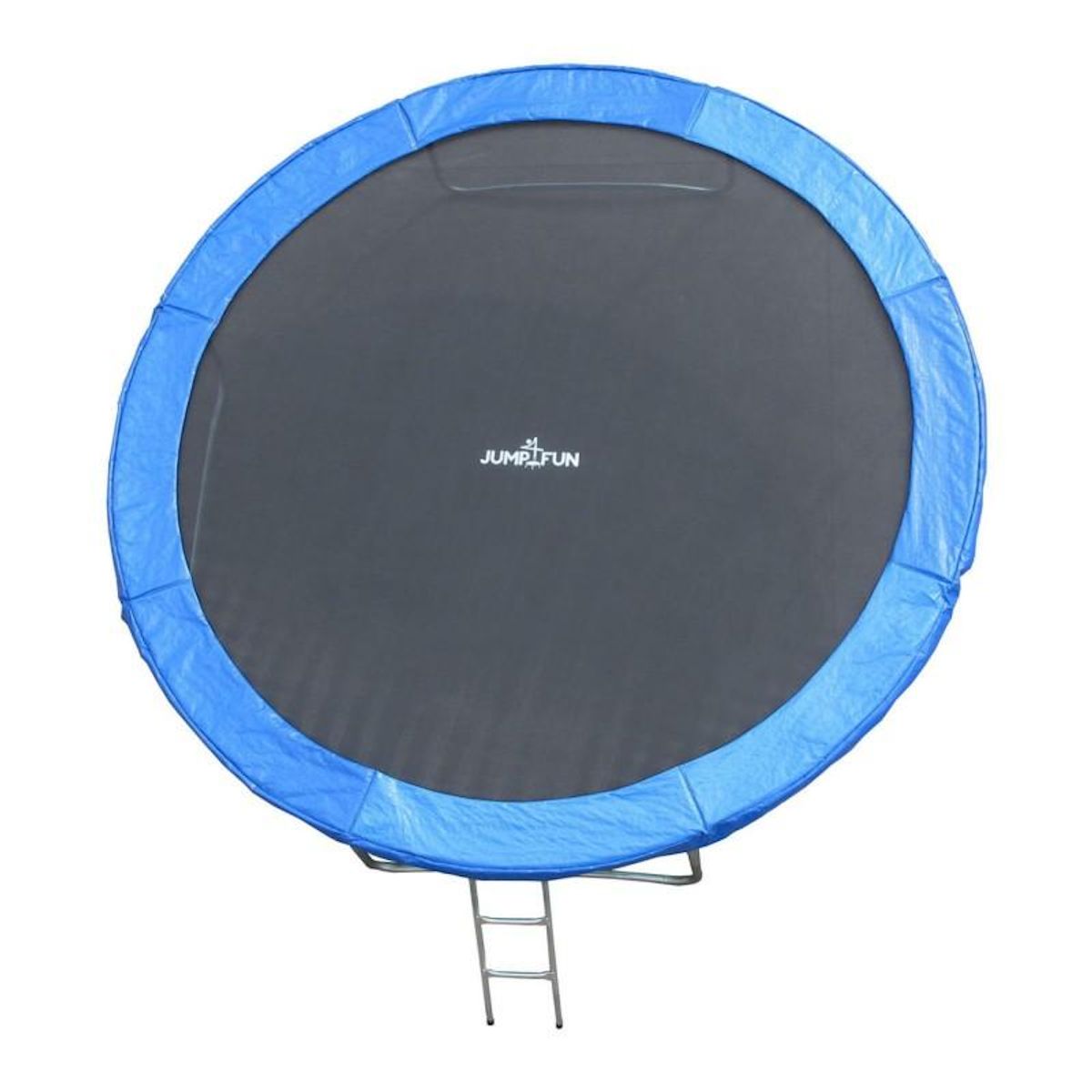 JUMP4FUN Trampoline pour enfant 14Ft ø427cm avec coussin de protection Bleu, Echelle et Filet de sécurité