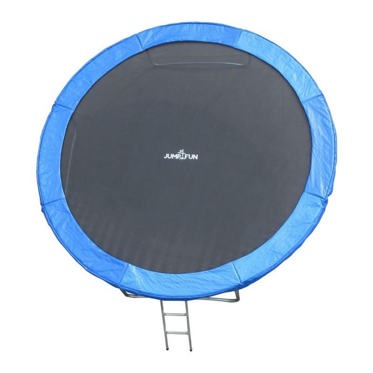 JUMP4FUN Trampoline pour enfant 14Ft ø427cm avec coussin de protection Bleu, Echelle et Filet de sécurité