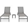 Voir la diapositive 2 : VIDAXL Chaises longues lot de 2 avec table Textilene et acier