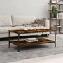 Voir la diapositive 1 : VIDAXL Table basse chêne fumé 100x55x40 cm bois d ingénierie