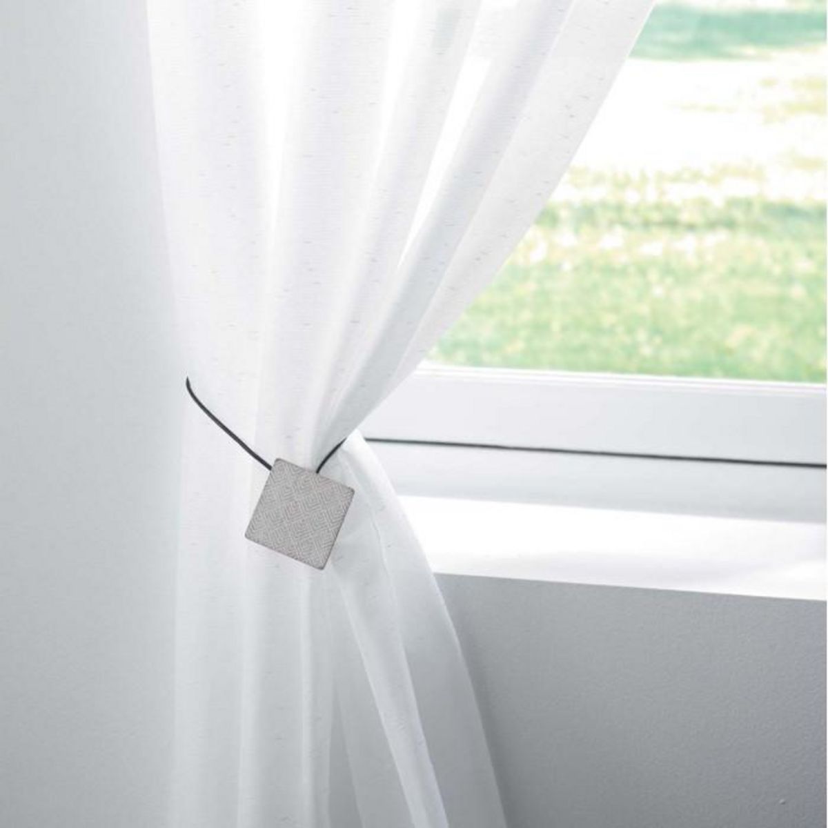 Paris Prix Embrasse de Rideau Aimantée  Pavela  43cm Blanc