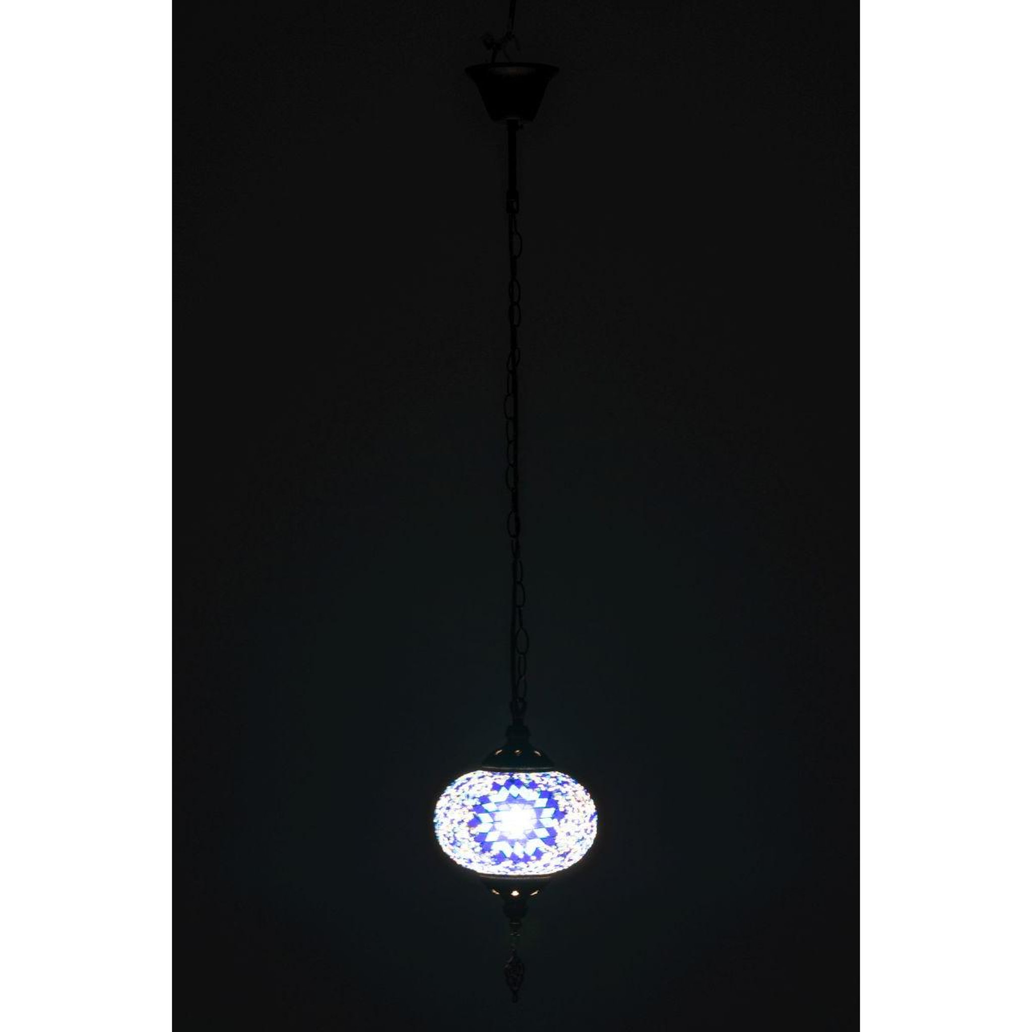 Voir la diapositive 4 : J-LINE Lampe Suspension Mosaïque  Neal  18cm Bleu