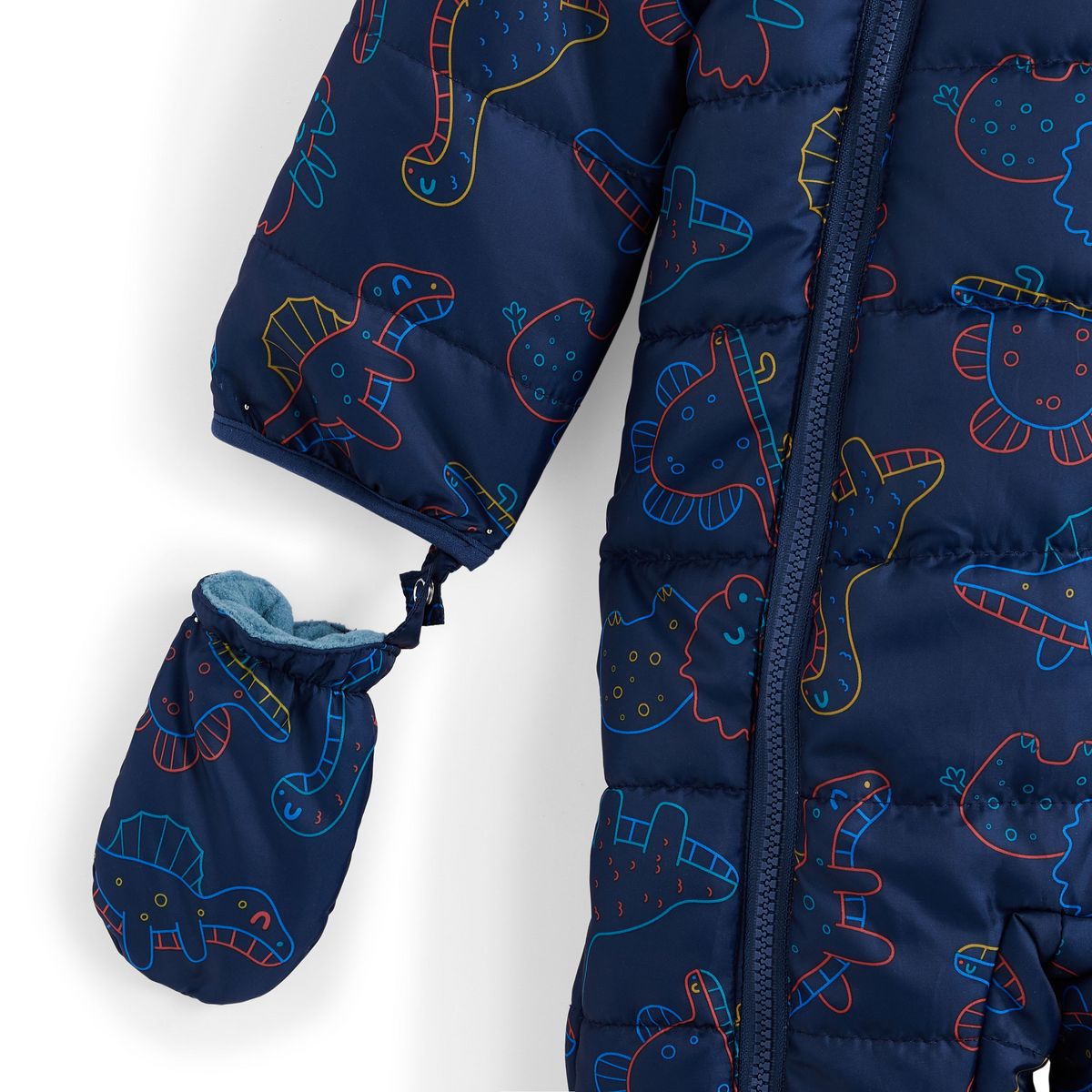 INEXTENSO Combinaison avec pieds dinosaures + moufles bébé garçon