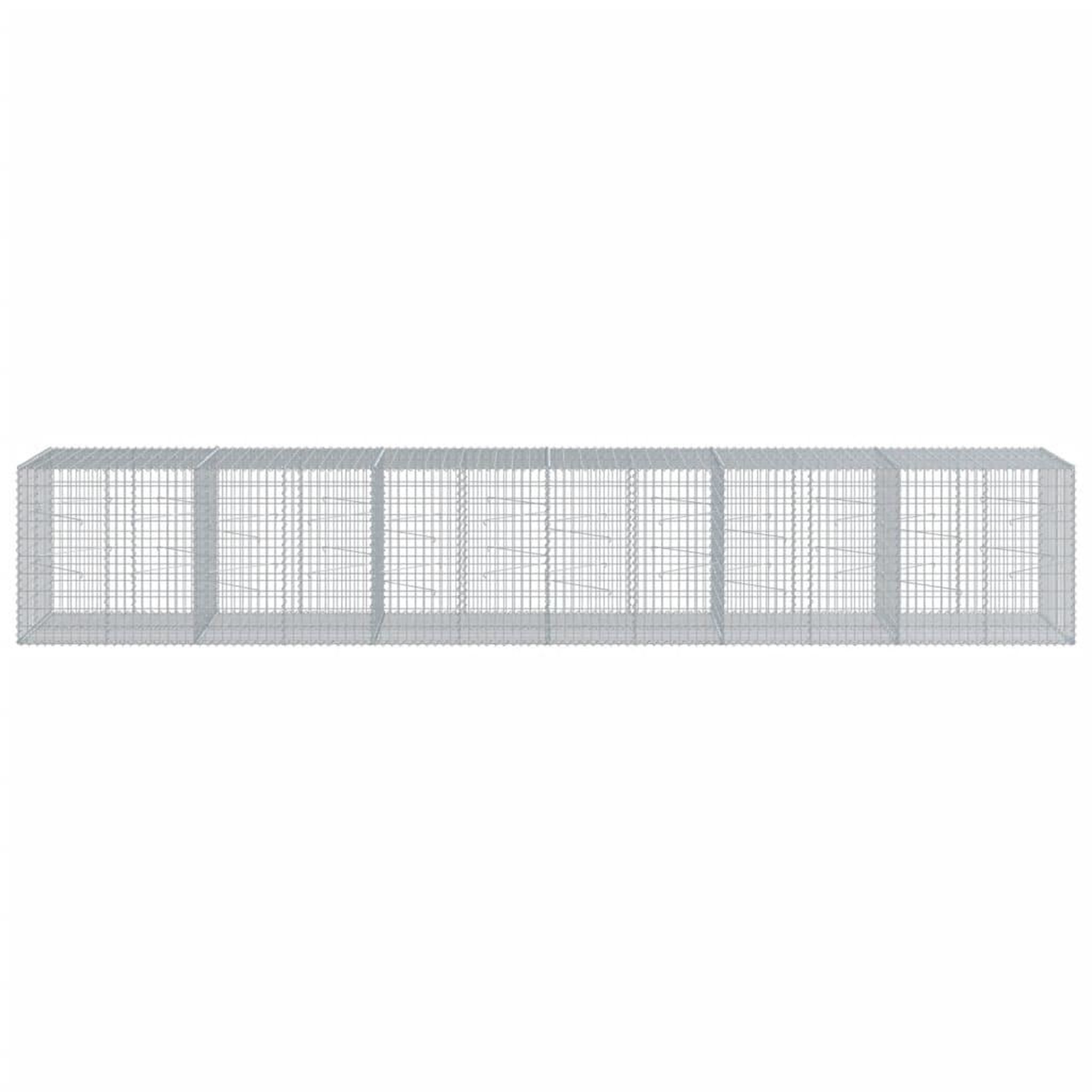 Voir la diapositive 3 : VIDAXL Panier gabion avec couvercle 600x100x100 cm fer galvanise