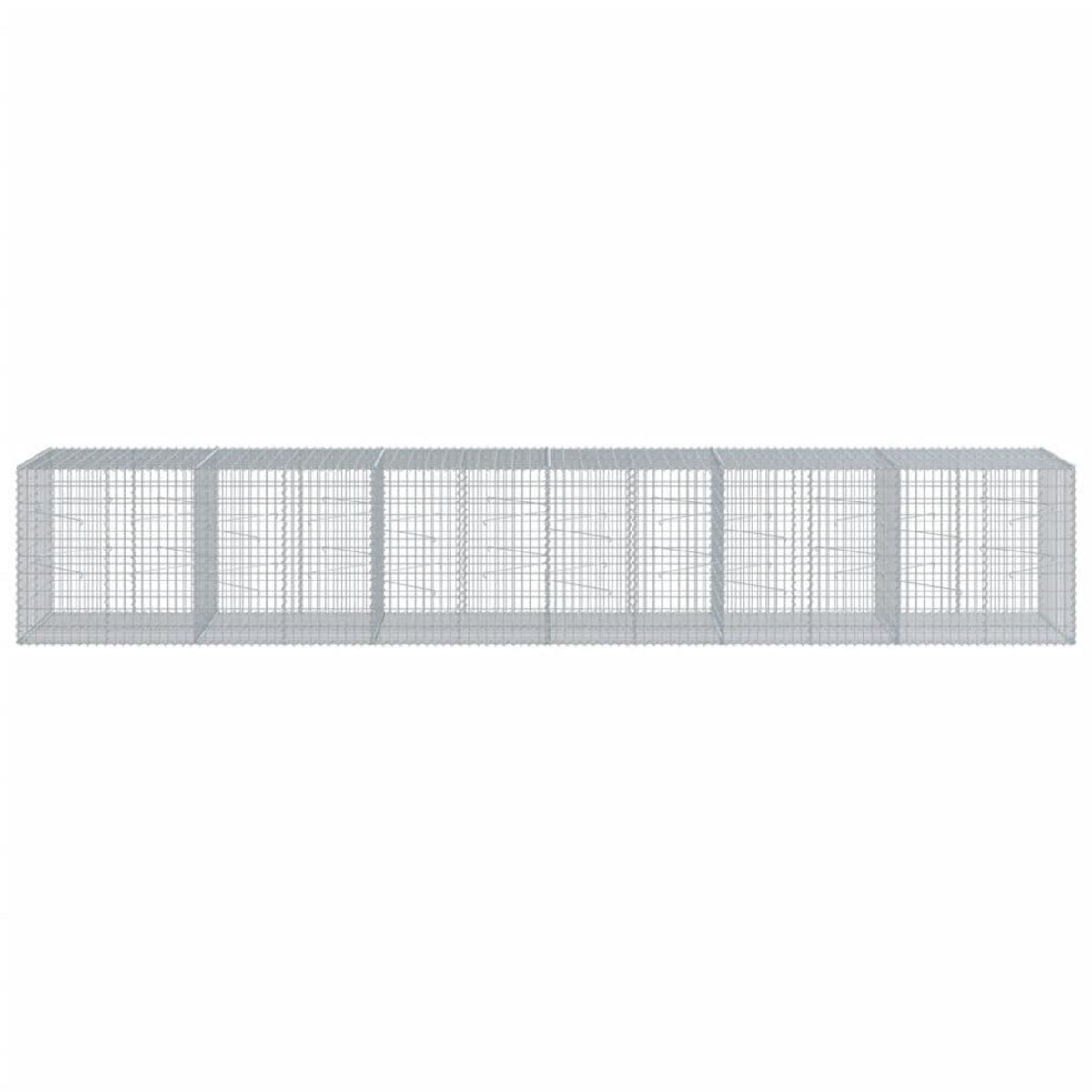 VIDAXL Panier gabion avec couvercle 600x100x100 cm fer galvanise