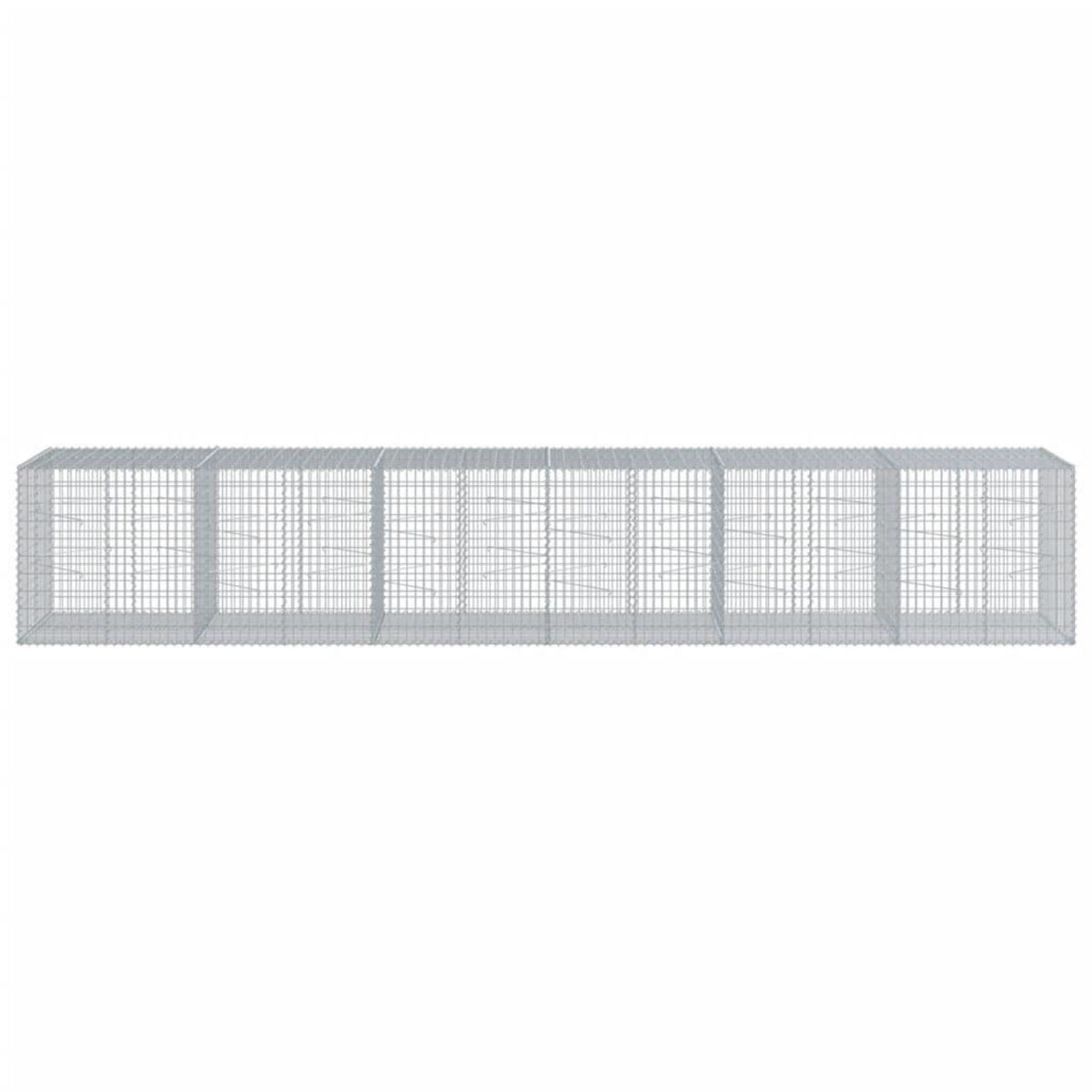 VIDAXL Panier gabion avec couvercle 600x100x100 cm fer galvanise