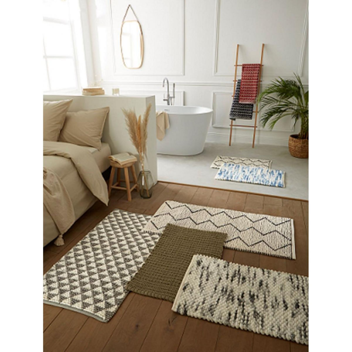 GUY LEVASSEUR Tapis de bain déco en polycoton