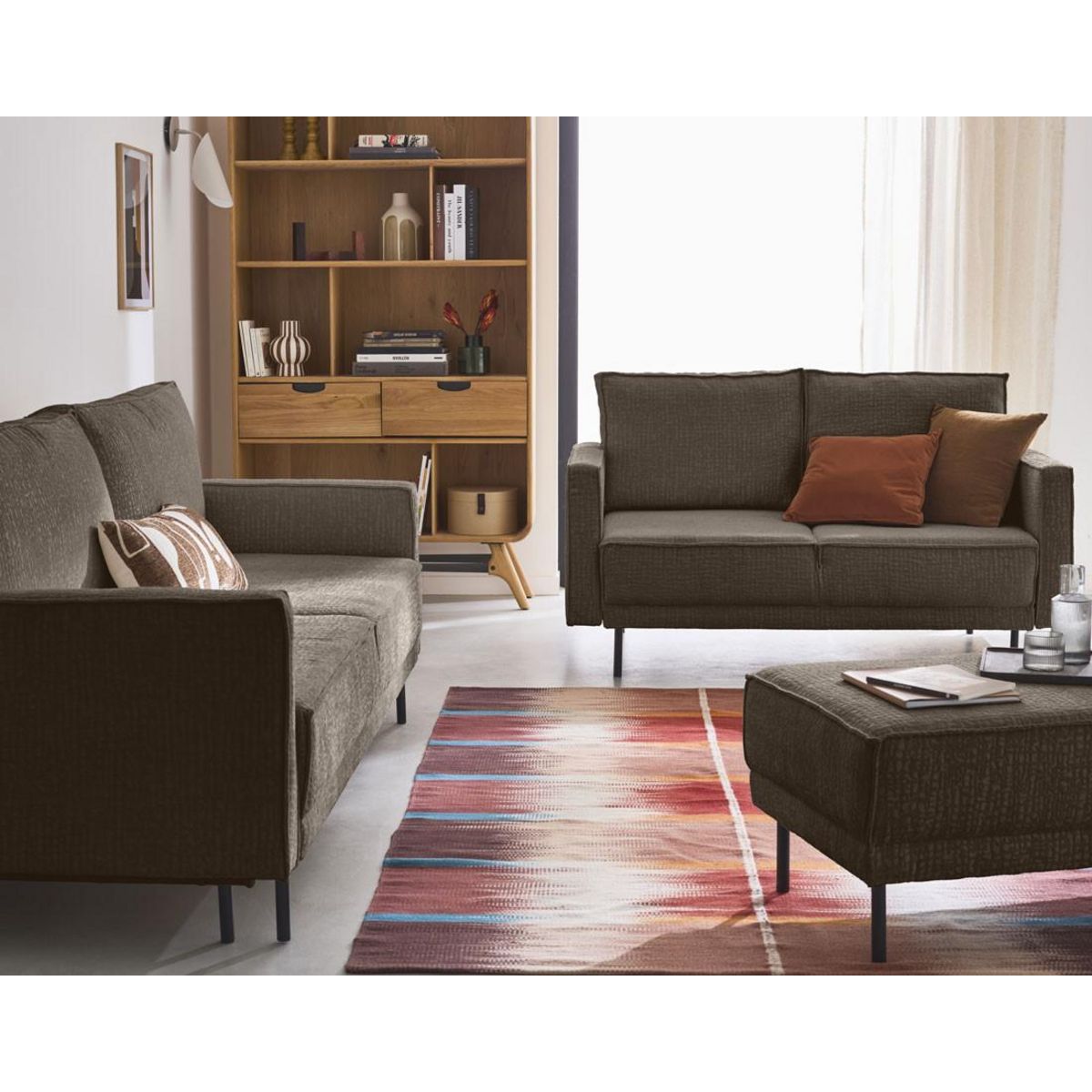 LISA DESIGN Charlie - canapé droit 2 places - en tissu velours relief