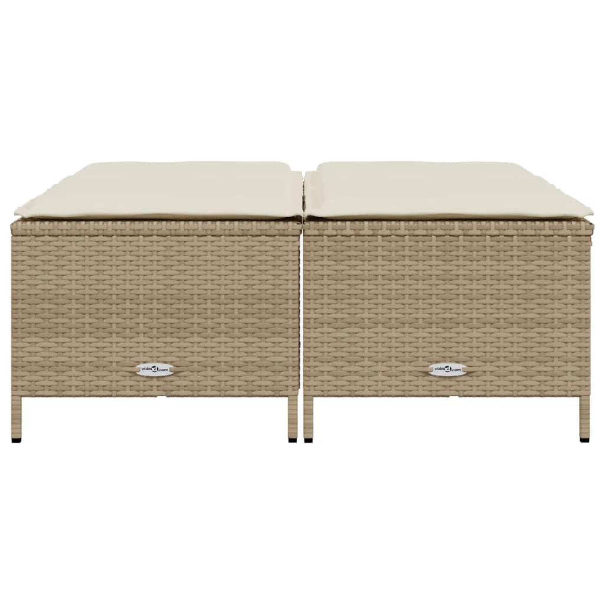 Voir la diapositive 3 : VIDAXL Tabourets de jardin avec coussins lot de 4 beige resine tressee