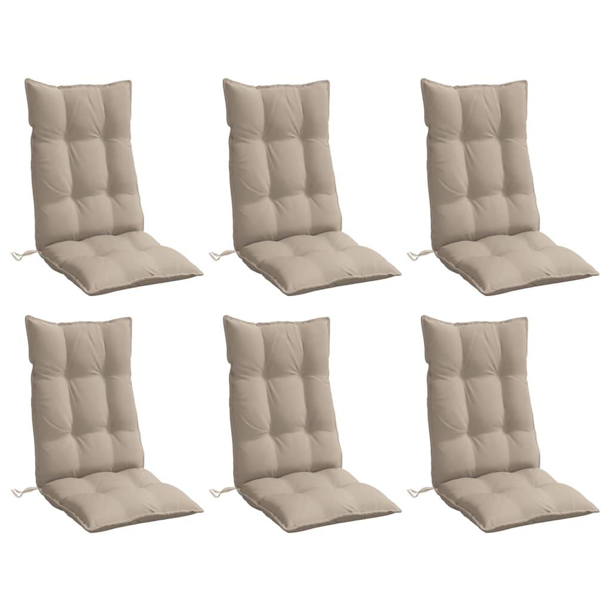 Voir la diapositive 3 : VIDAXL Coussins de chaise a dossier haut lot de 6 taupe tissu oxford