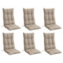 Voir la diapositive 3 : VIDAXL Coussins de chaise a dossier haut lot de 6 taupe tissu oxford