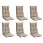 Voir la diapositive 3 : VIDAXL Coussins de chaise a dossier haut lot de 6 taupe tissu oxford
