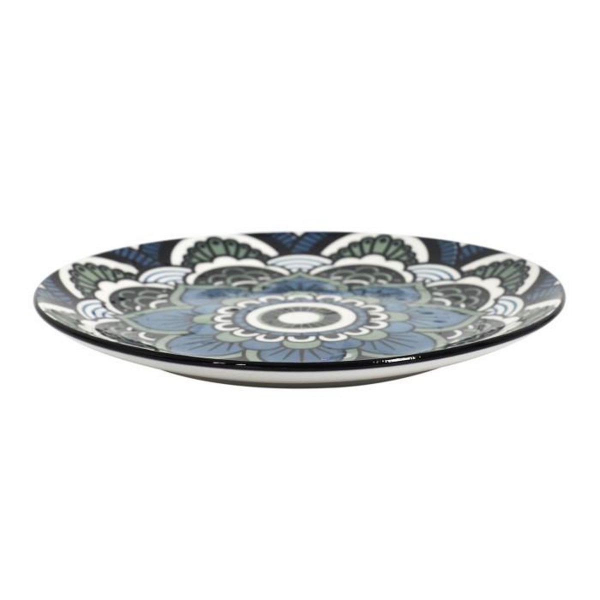 Paris Prix Lot de 6 Assiettes à Dessert  Mandala  19cm Bleu