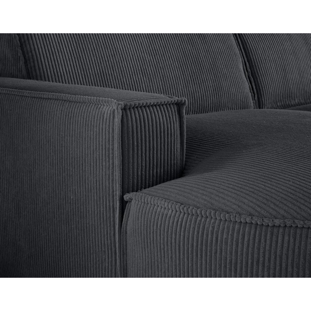 LISA DESIGN Spiaggia - canapé d'angle gauche - forme arrondie - 5 places - en velours côtelé