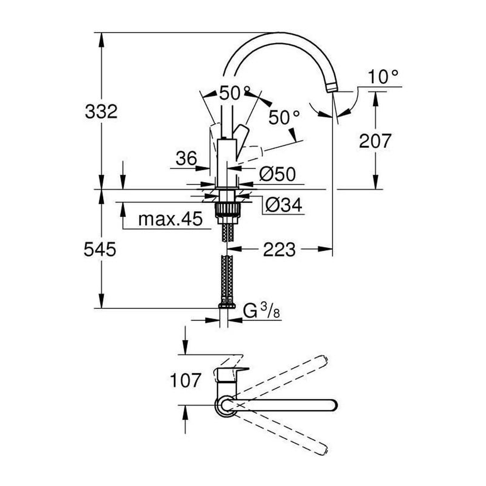 Voir la diapositive 4 : Grohe GROHE - Mitigeur monocommande Evier