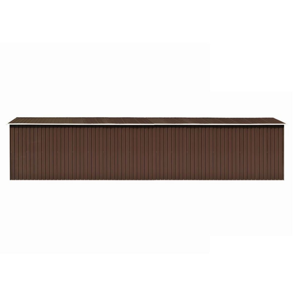VIDAXL Abri de jardin Marron 257x990x181 cm Acier galvanise