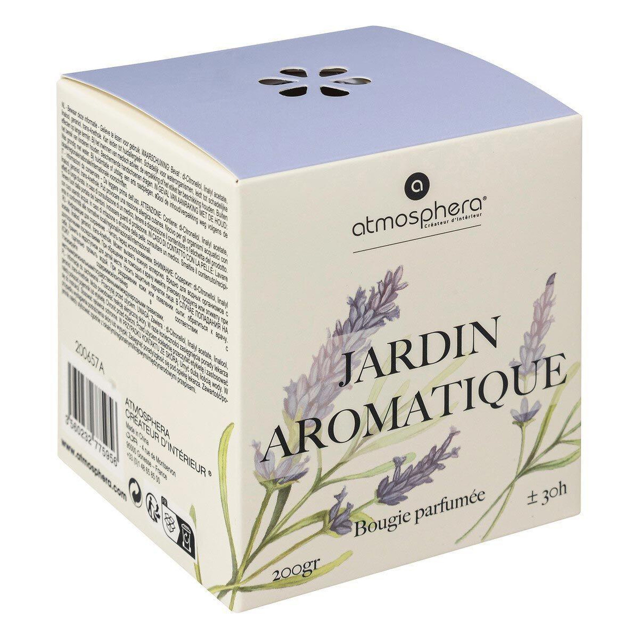 Voir la diapositive 2 : ATMOSPHERA Bougie parfumée  oudy  200g jardin aromatique