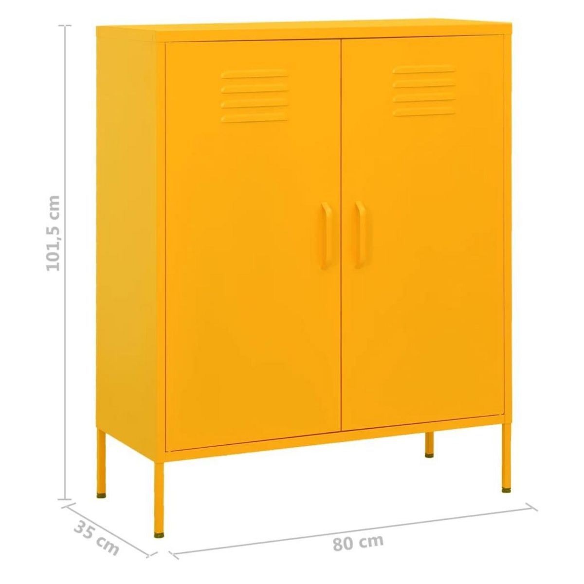 VIDAXL Armoire de rangement Jaune moutarde 80x35x101,5 cm Acier